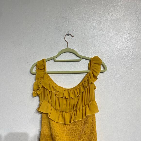 Shein Mustard Yellow Bodycon Mini Dress Sz L NWT - Picture 8 of 13